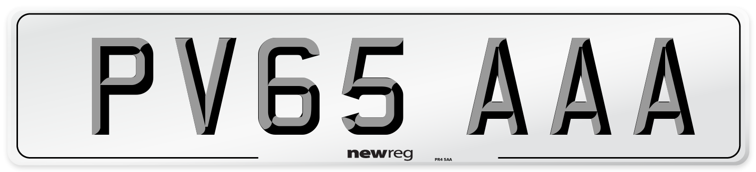 PV65 AAA Number Plate from New Reg